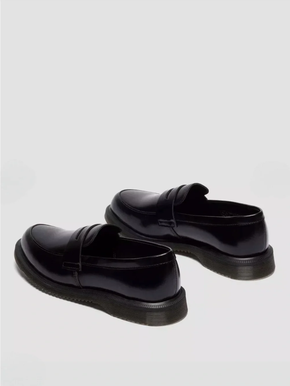 Temara Dr Martens Classic Black Leather Penny Loafers - Picture 3 of 7
